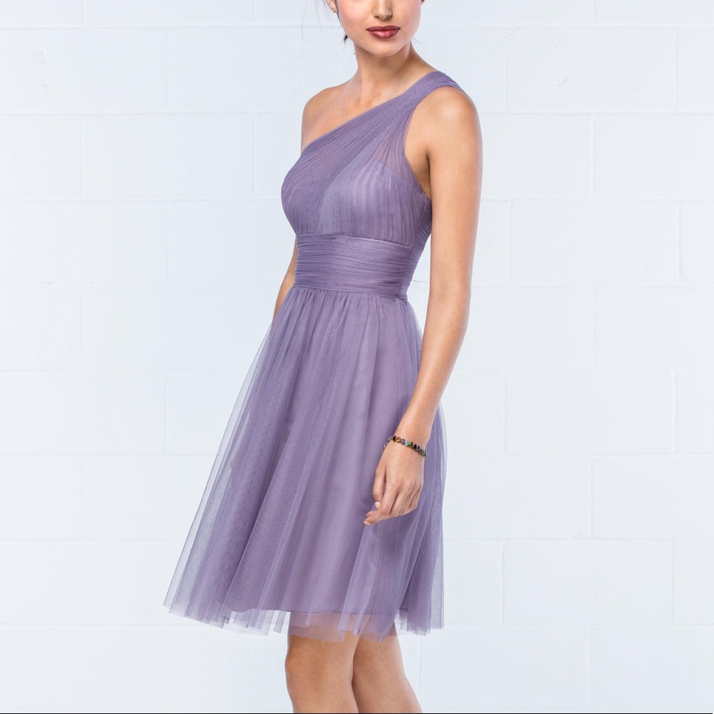 Wtoo Purple Tulle One-Shoulder Cocktail Dress (Size 10)